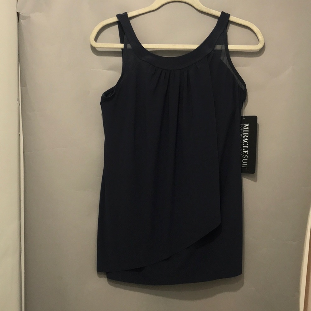 Miraclesuit Women’s Navy Blue Bathing Suite Top Size 12